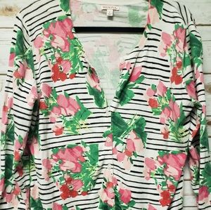 Merona striped floral cardigan